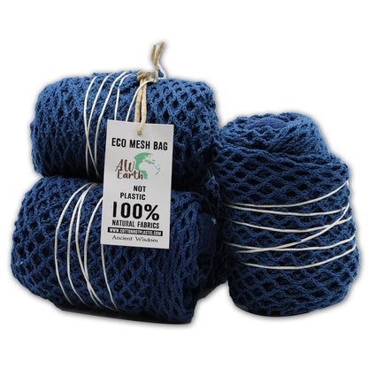 Bolsa de Malla de Algodón Puro - Denim