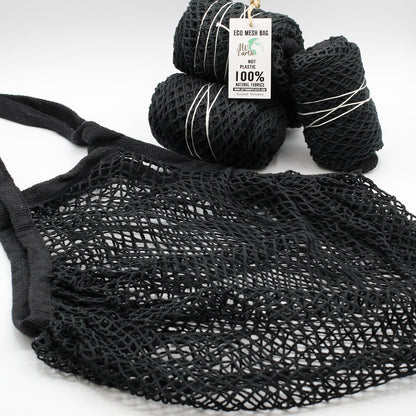 Bolsa de Malla de Algodón Puro - Negro