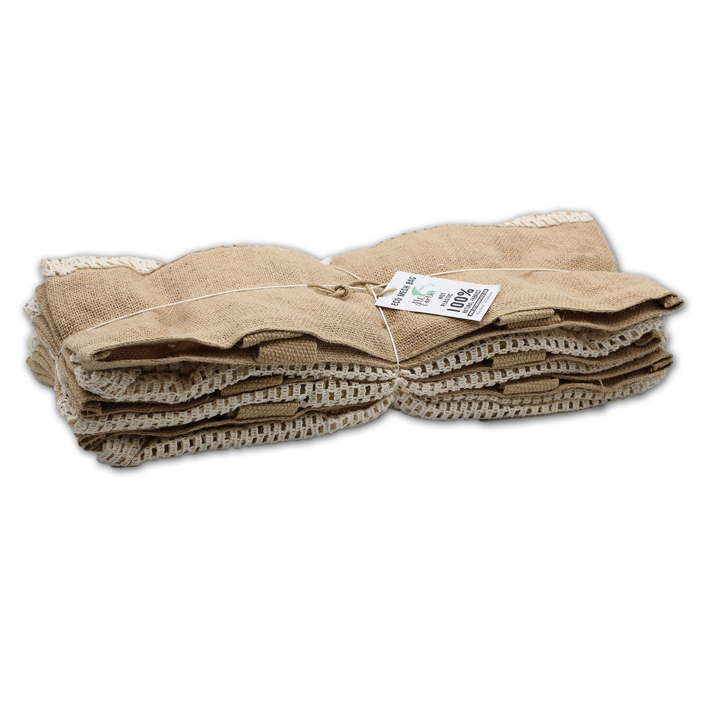 Netztasche aus reiner weicher Jute und Baumwolle - Rosa