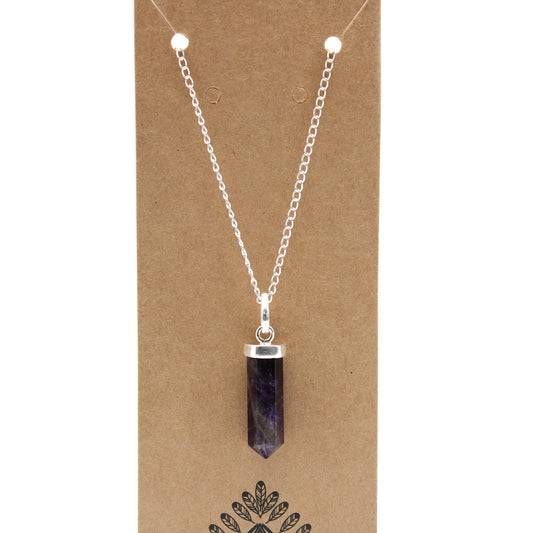 Klassischer Edelstein-Punkt-Anhänger - Amethyst