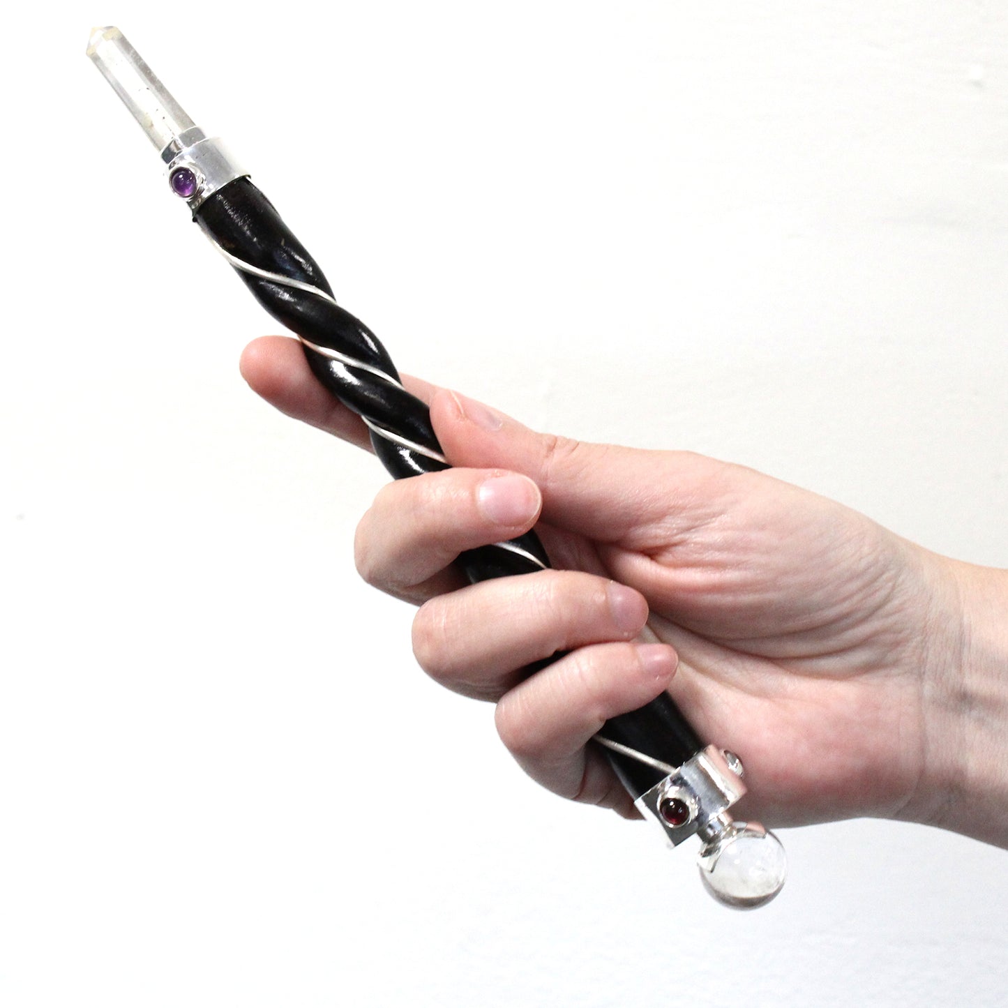 Chakra-Stab mit Engel - Goldener Kristall