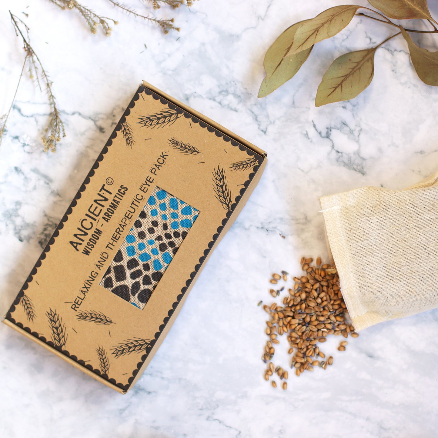 Coussin pour les yeux en coton naturel avec lavande et jujube dans un coffret cadeau - Blue Viper