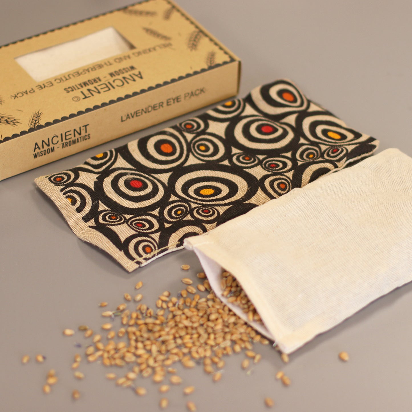 Augenkissen aus natürlicher Baumwolle mit Lavendel und Jujube in einer Geschenkbox - Illusion