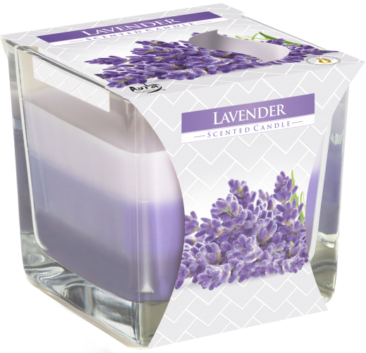 Regenbogenkerze im Glas – Lavendel