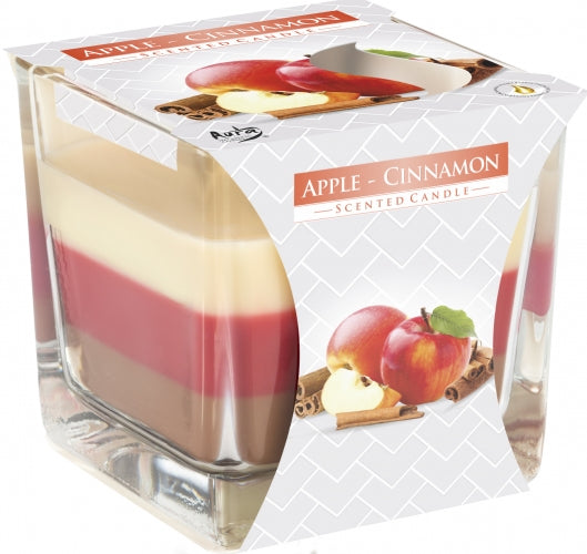 Regenbogen-Glaskerze – Apfel und Zimt