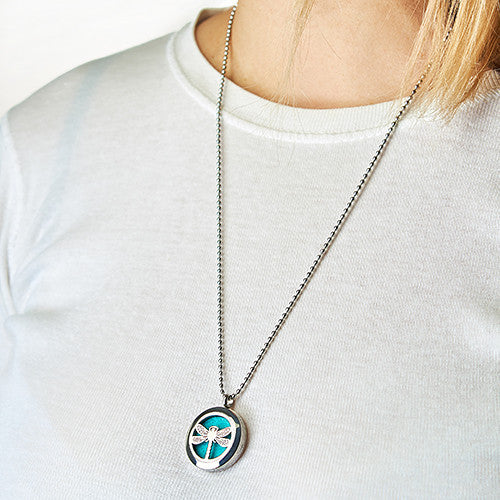 Collier diffuseur d'aromathérapie 25 mm - Fleur de vie