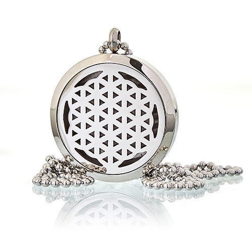 Collier diffuseur d'aromathérapie 30 mm - Fleur de vie