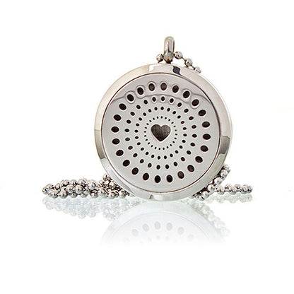 Collar Difusor Aromaterapia Corazón Diamantes 30mm
