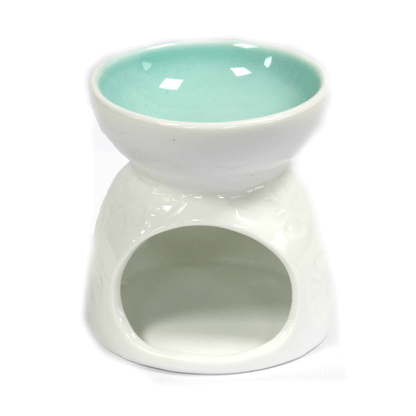 Quemador de Aceite Clásico Floral Azul