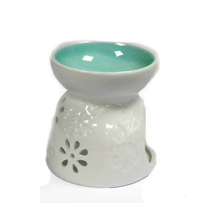 Quemador de Aceite Clásico Floral Azul