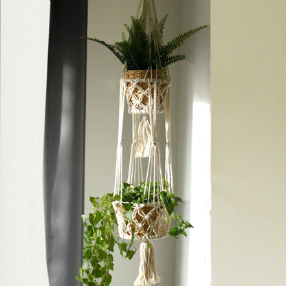 Macetero Macramé Doble