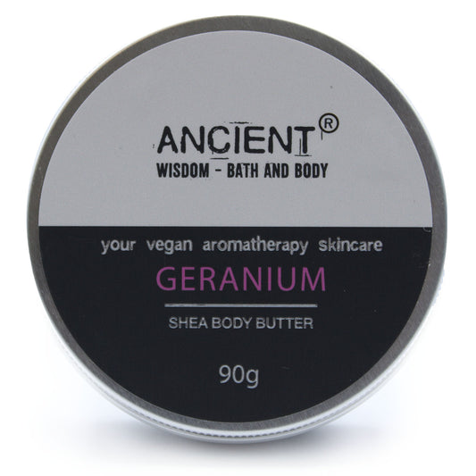 Sheabutter-Aromatherapie-Körperbutter 90 g – Geranie