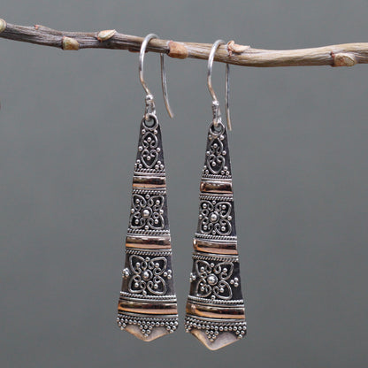 Pendientes Plata y Oro Gotas Tribales