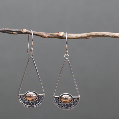 Pendientes Plata y Oro Luna Balance