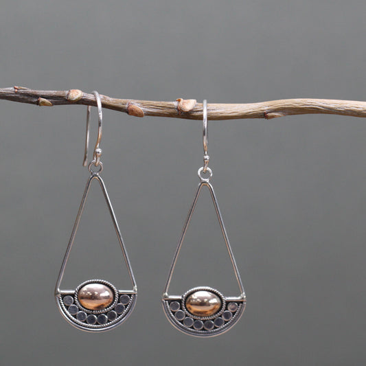 Silber- und Goldohrring - Luna Balance
