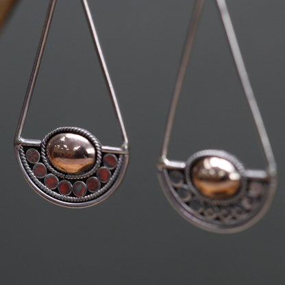 Pendientes Plata y Oro Luna Balance