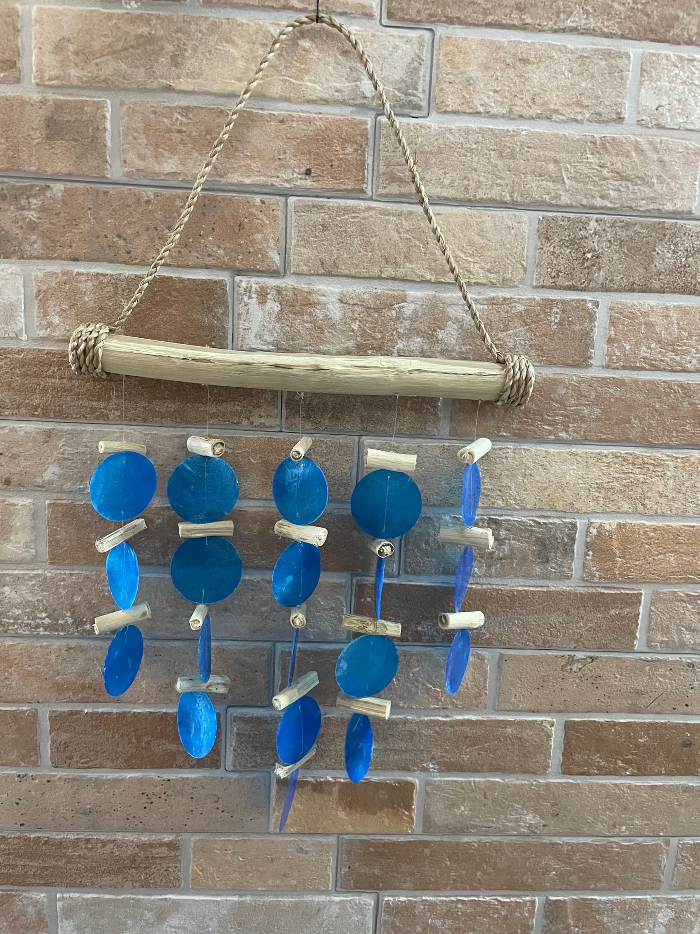 Carillon en bois flotté - Bleu