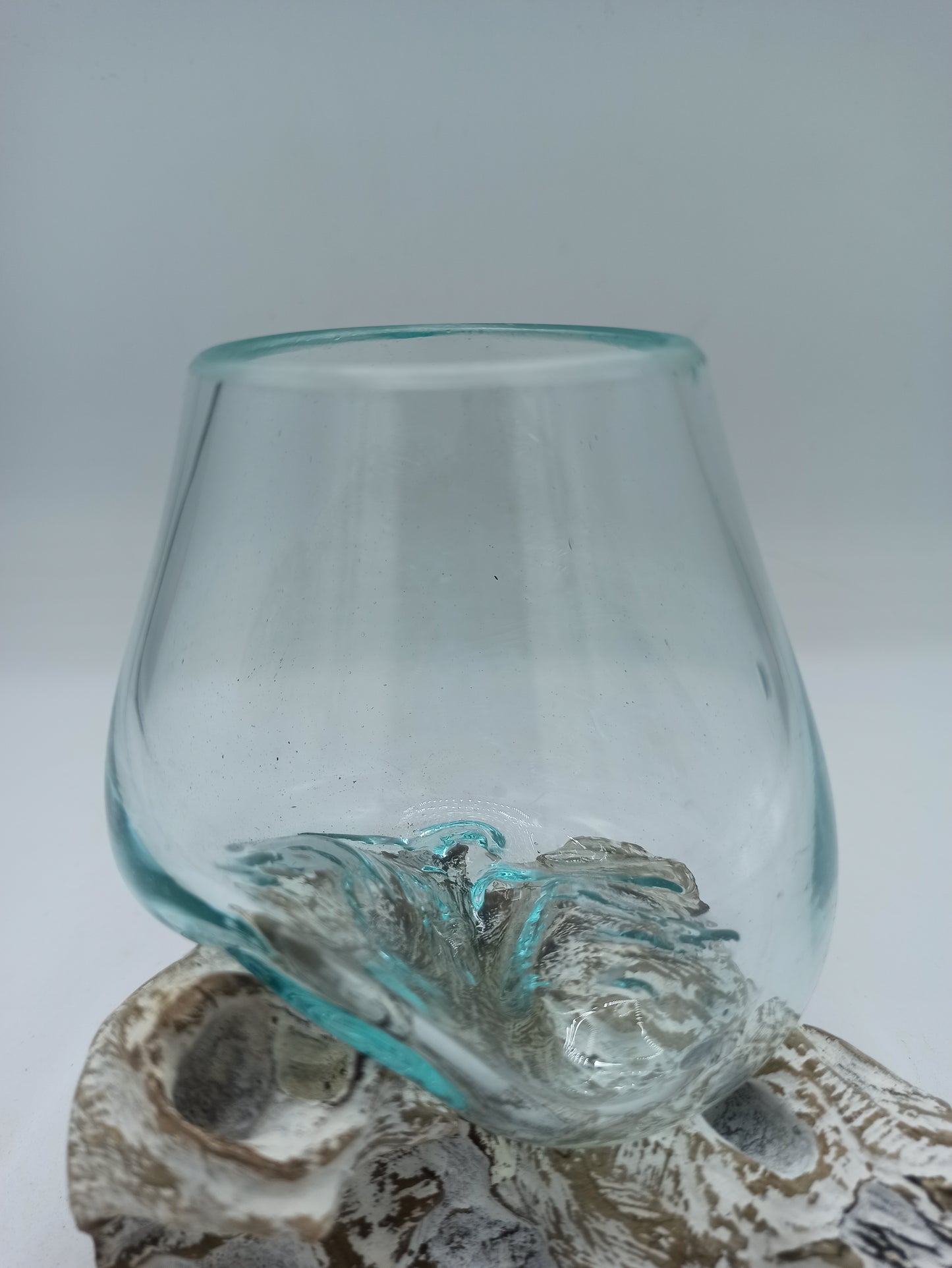 Verre fusionné sur bois blanchi - Petit bol