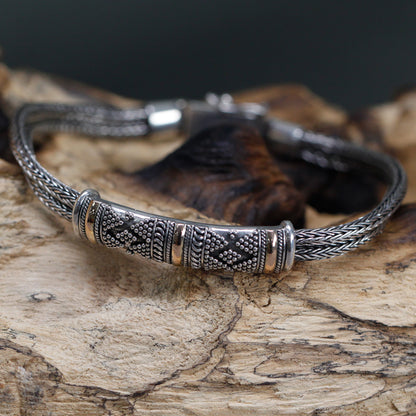 Pulsera Plata y Oro Cadena Unisex