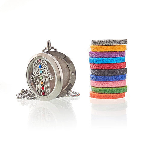 Collier d'aromathérapie - Chakra Hamsa - 30 mm