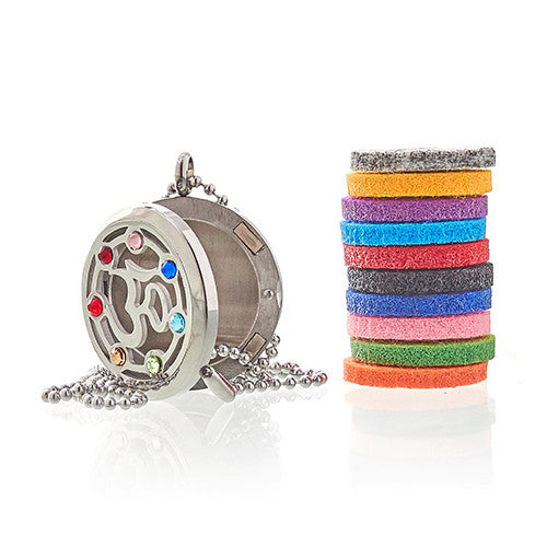 Aromatherapie-Schmuck-Halskette – OM-Chakra – 30 mm