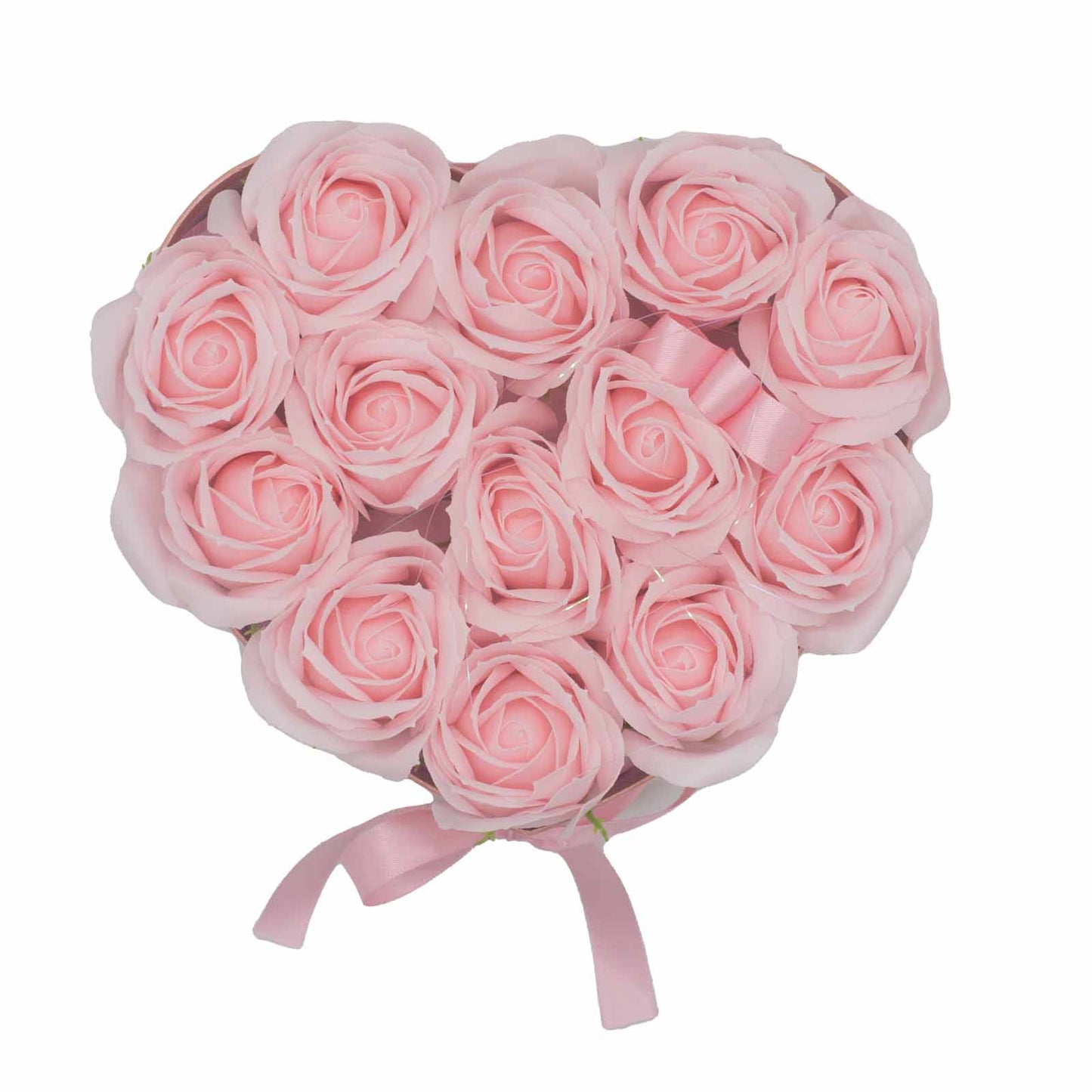 Geschenkbox - Seifenblume 13 rosa Rosen - Herz