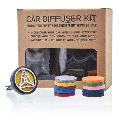 Auto-Diffusor-Set – Yoga-Chakra aus Zinn – 30 mm