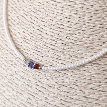 Collar nepalí de gemas extrafinas - Perla y cuentas talladas