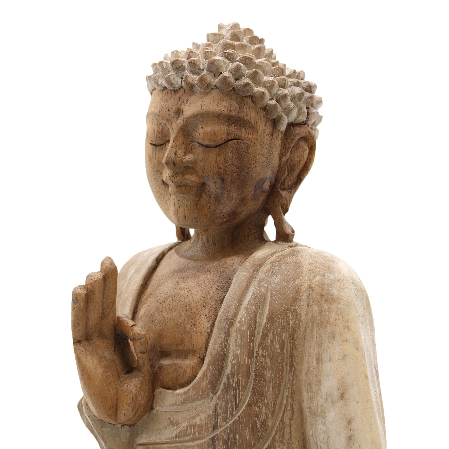 Weiß getünchte Buddha-Statue – 30 cm, Lehrübertragung