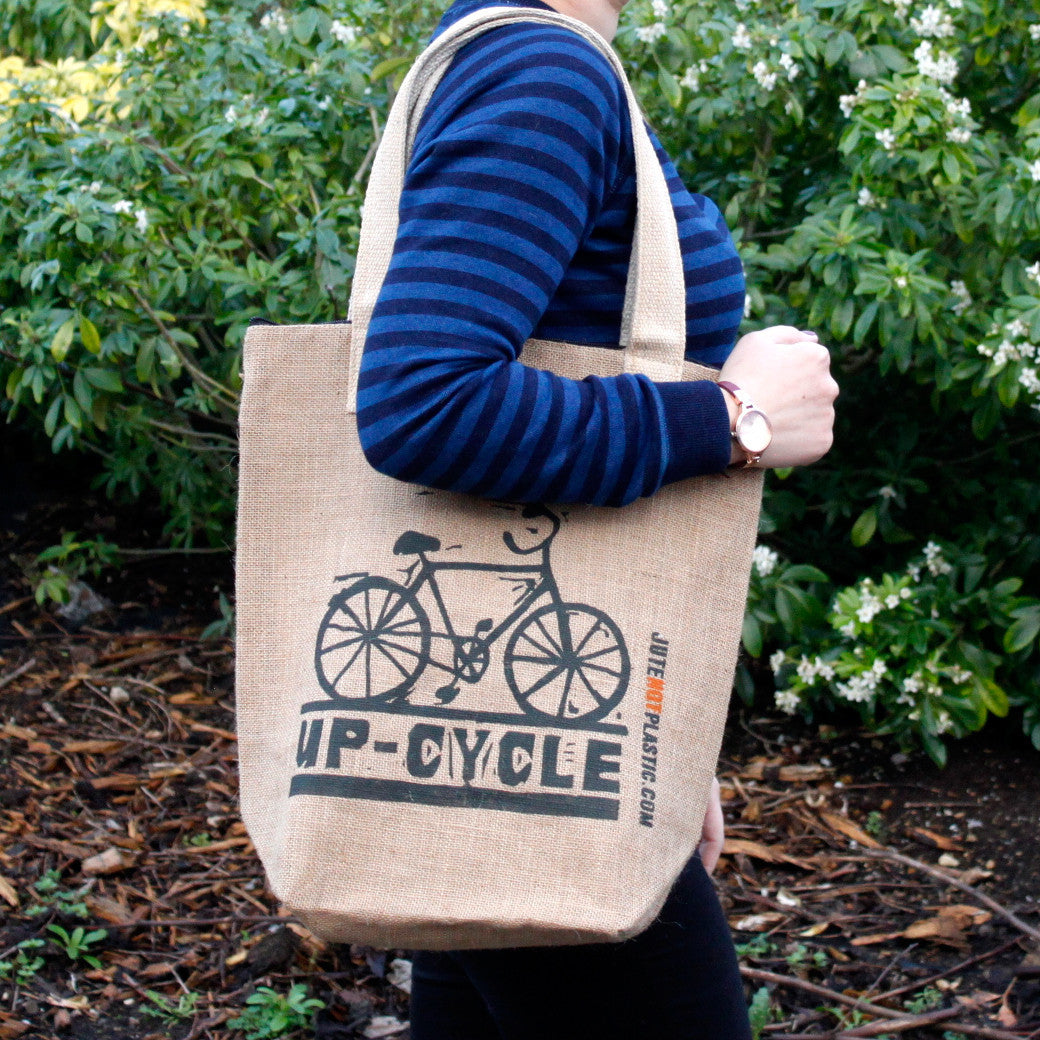 Umweltfreundliche Jutetasche - Fahrrad - (4 verschiedene Designs)