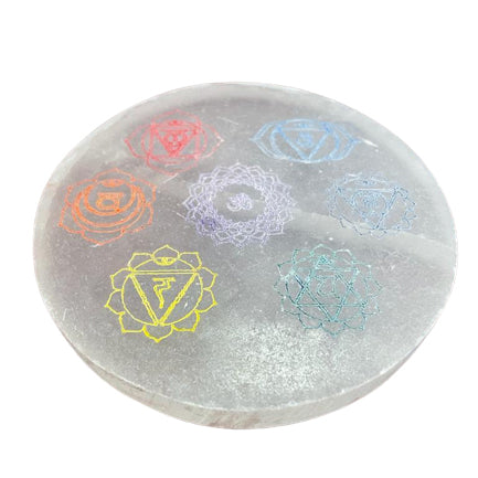 Mittlere Ladeplatte 10 cm – Chakra-Design (farbig)