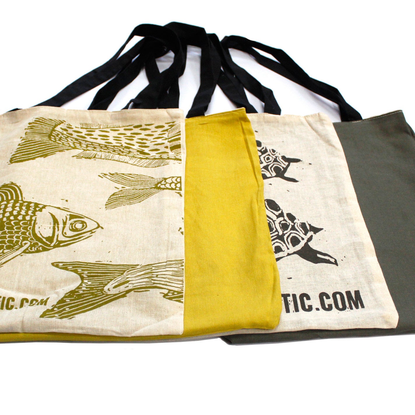 2 x Wendbare Baumwolltasche, groß, 2 x 4 oz, 38 x 42 cm – (2 Designs)