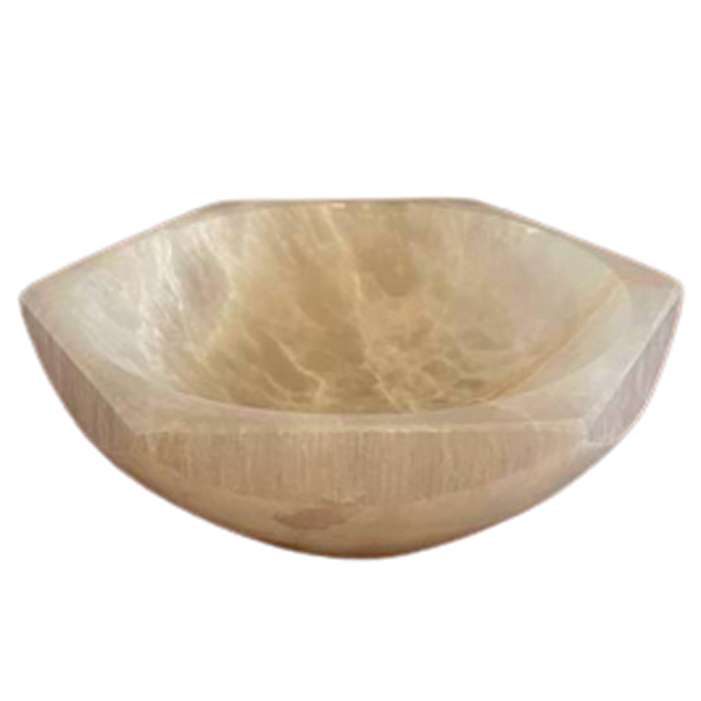 Sechseckige Selenitschale - 15cm