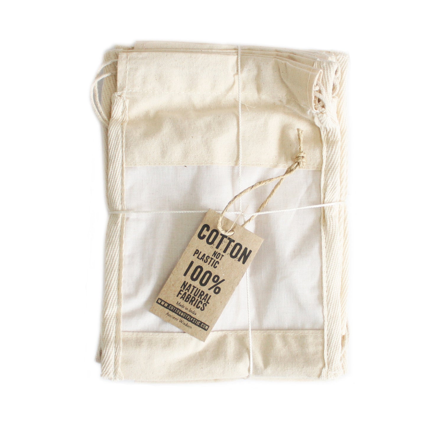 Mittlere Baumwolltasche mit Fenster – 21 x 15 cm