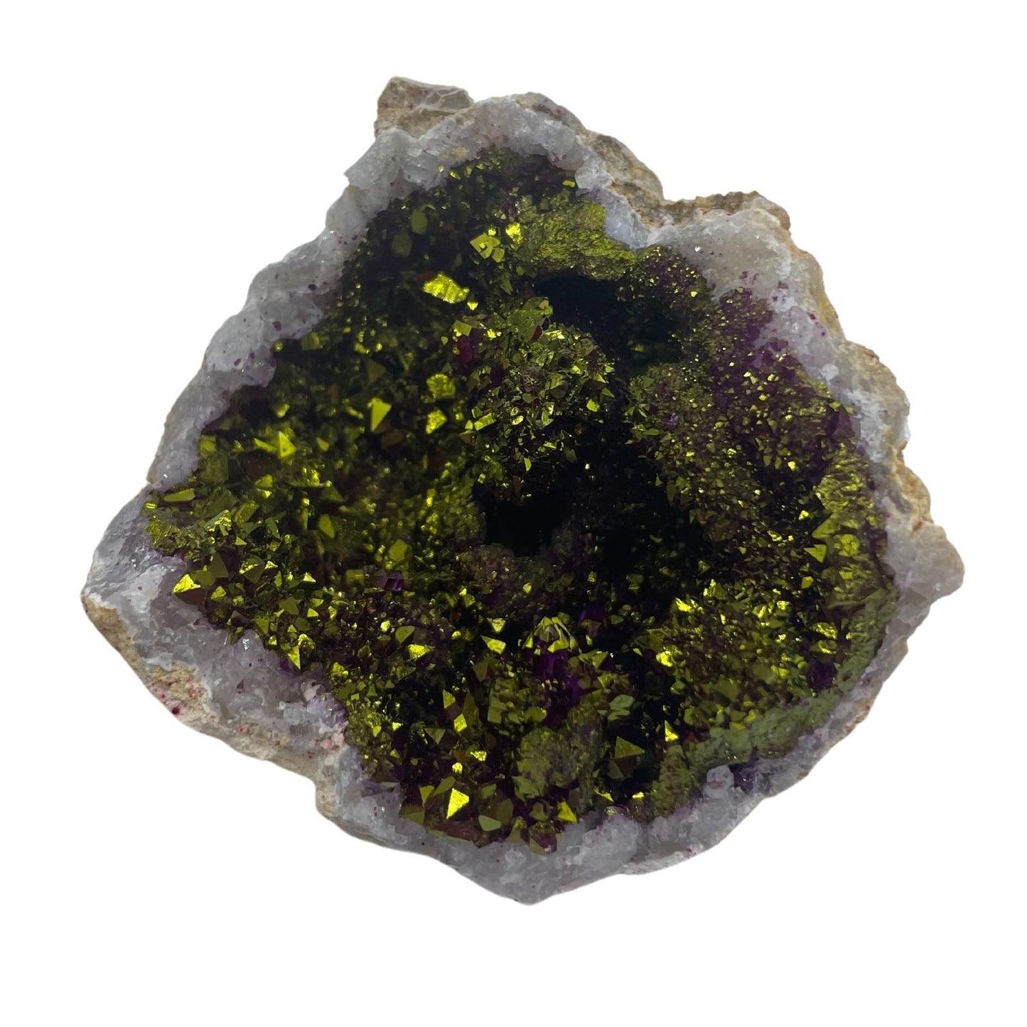 Farbige Calcit-Geoden - Naturstein - Pink &amp; Gold