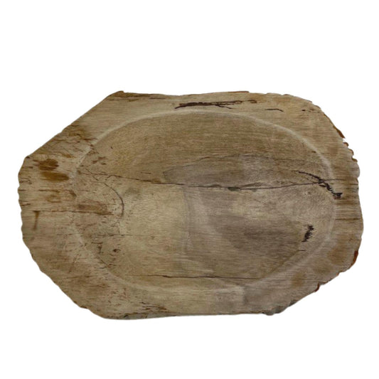 Braune Seifenschale aus versteinertem Holz