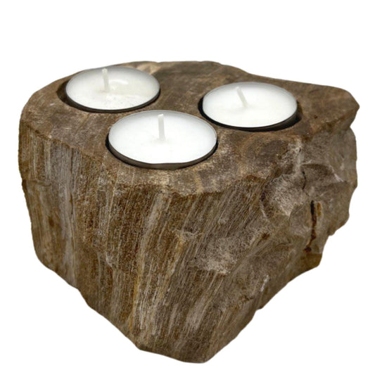 Kerzenhalter aus versteinertem Holz - Dreifach