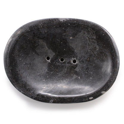 Porte-savon ovale classique en marbre noir