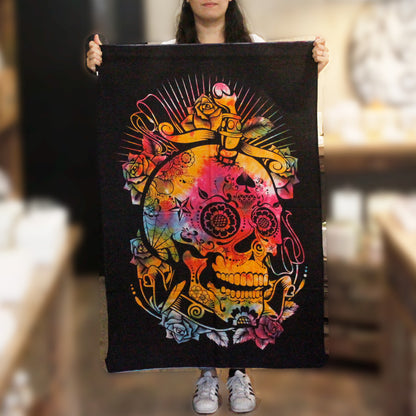 Arte Pared Algodón Calavera Día Muertos