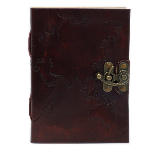 Ledernotizbuch Weltkarte