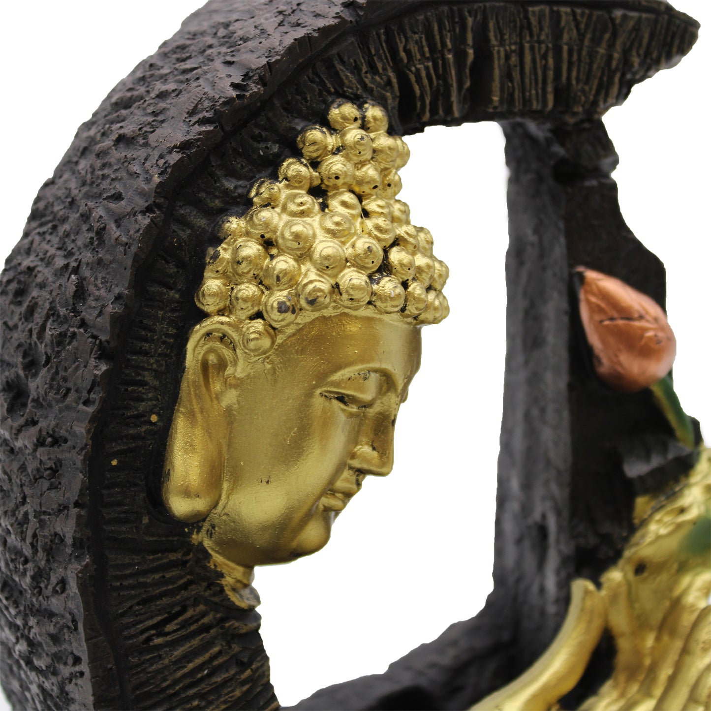 Tischbrunnen - 30 cm - Goldener Buddha und Lotus