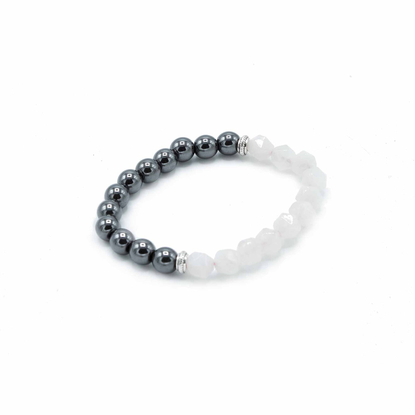 Geschnitztes Edelsteinarmband - Magnetischer Rosenquarz
