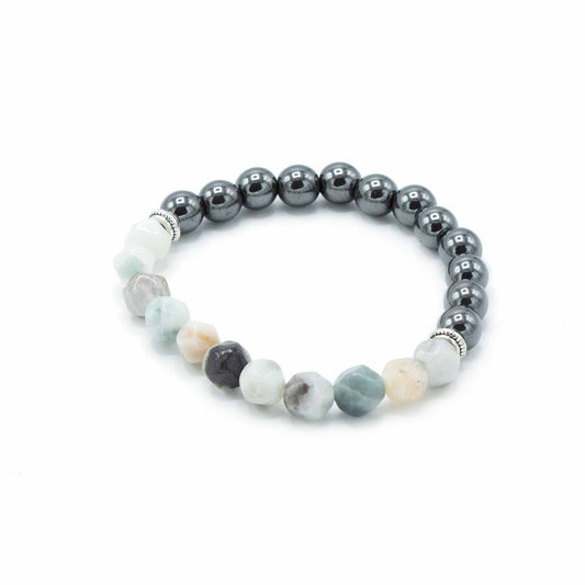 Geschnitztes Edelsteinarmband - Magnetische Bergjade