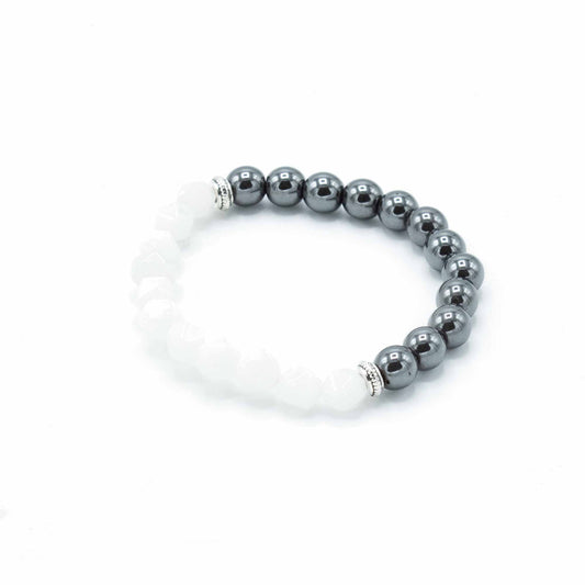 Geschnitztes Edelsteinarmband - Magnetischer Quarzstein