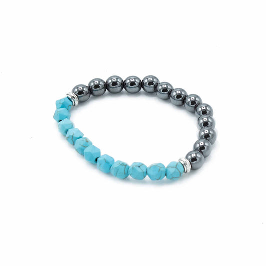 Geschnitztes Edelsteinarmband - Magnetisches Türkis