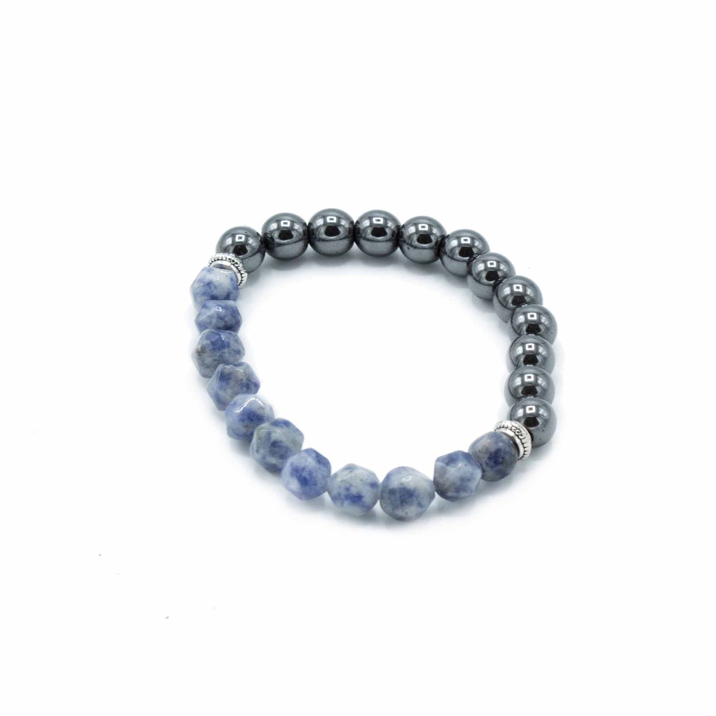 Geschnitztes Edelsteinarmband - Magnetischer Sodalith