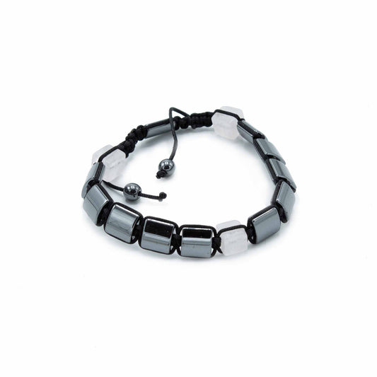 Hämatit Shamballa Magnetarmband - Rosa Quader