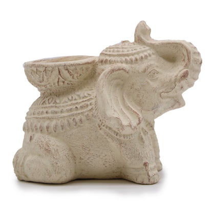 Porte-encens et bougie éléphant (crème)