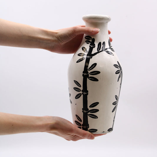 Keramikvase mit Bambusmotiv - Natur