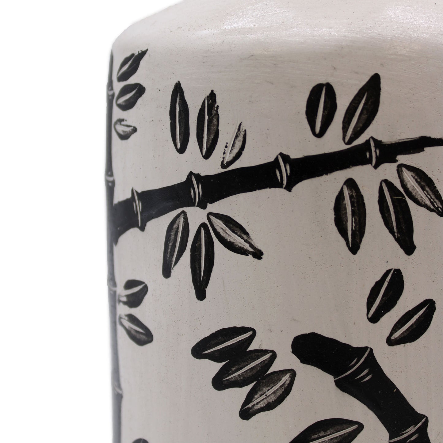 Retro Keramikvase mit Bambusmotiv - Natur